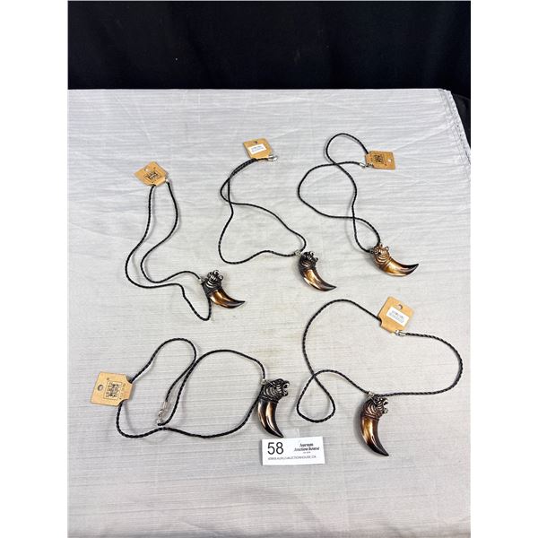 Lot of 5 New w/ Tags of Faux Tooth Necklaces