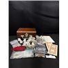 Image 1 : Vintage Leather Jewelry Box Full of Bags of World Coins and WW2 Bank Notes