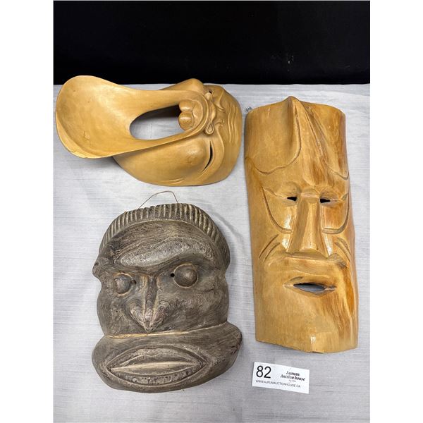 Nice Lot of Vintage Wooden African Masks