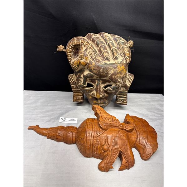 2 Nice African Masks, One is a Wall Plaque