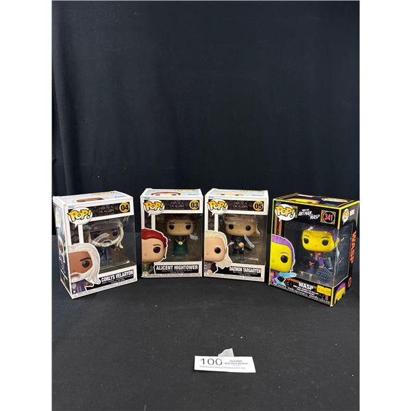Lot of 4 Funko Pops - 3 House of The Dragon and 1 Antman + Wasp