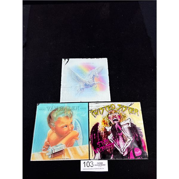 Lot of 3 Carnval Price Glass Tiles - Twisted Sister, Van Haten Glass + Mirror