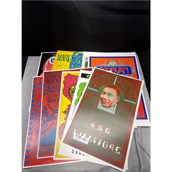 Nice Lot of Vintage Reproduction Music Posters Great Graphics
