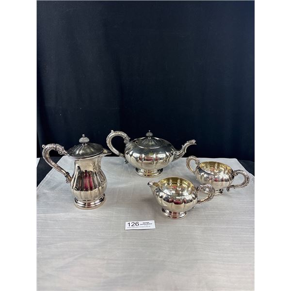 Very Nice Heavy Silver Plated Teapots and Cream + Sugar