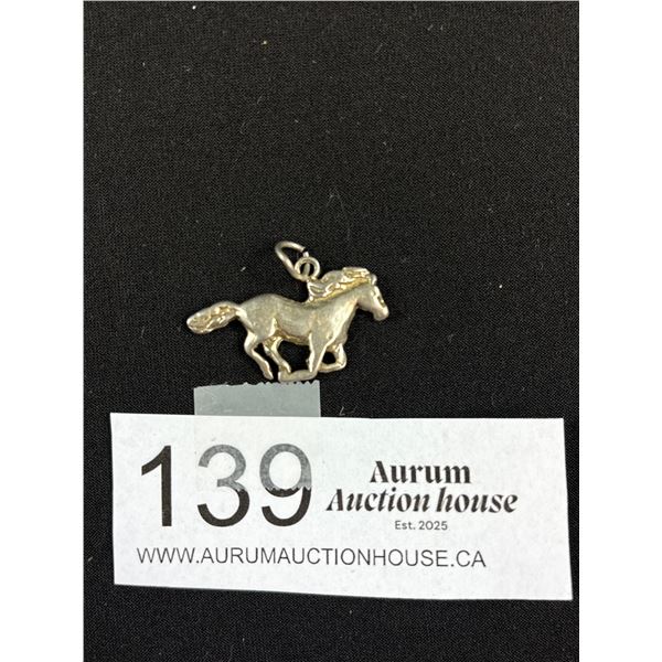 Sterling Silver Galloping Horse Pendant