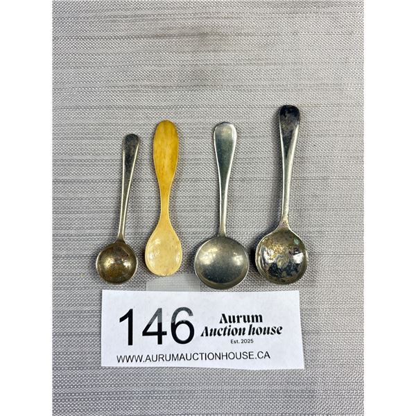 4 Antique Salt Spoons (Various)