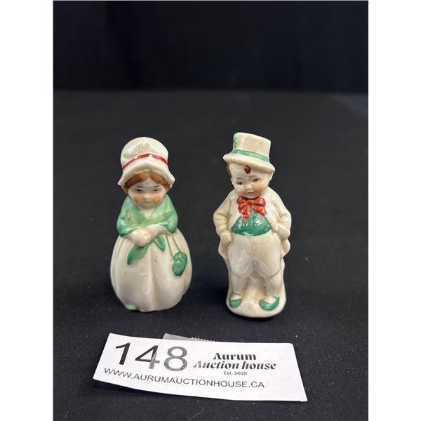 Cute Irisih Boy + Girl Salt + Pepper 1920s