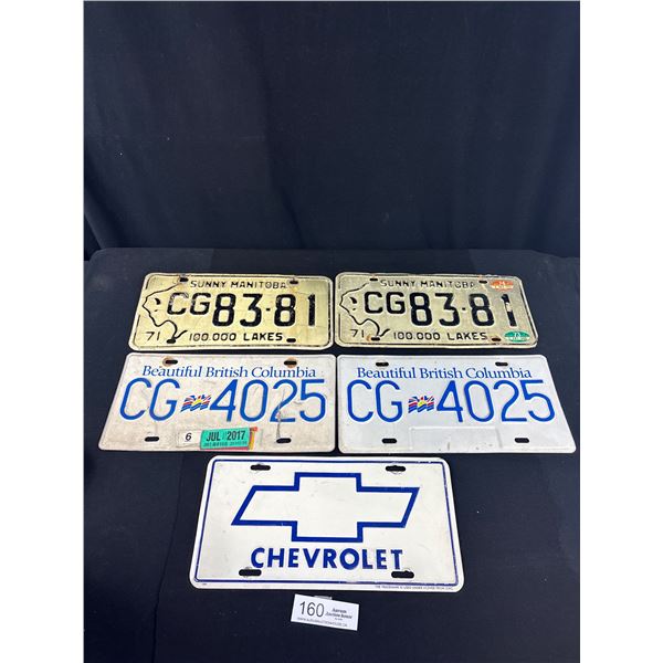 Pair of 1074 Manitoba License Plates Plus BC Plates etc