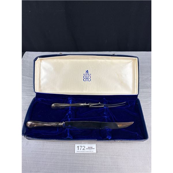 Vintage Birks Silver Plated Carving Set in Box