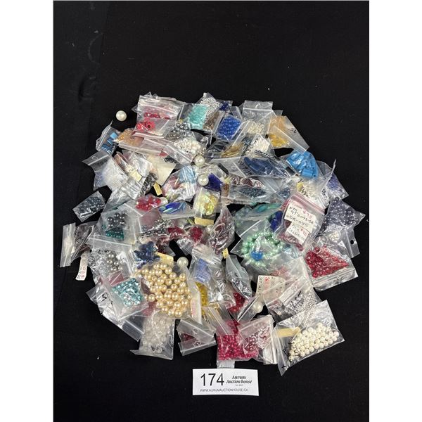 A Large Lot of Vintage Jewelry Beads Many Colours