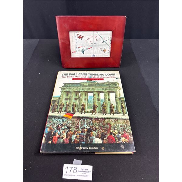 The Wall Came Tumbling Down Hard Cover Book and Canadian Postage Stamps Framed