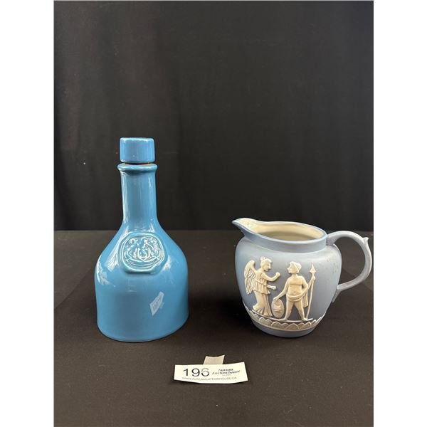 A Very Nice Wedgewood Poterry Jug plus Blug Decanter