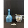 Image 1 : A Very Nice Wedgewood Poterry Jug plus Blug Decanter