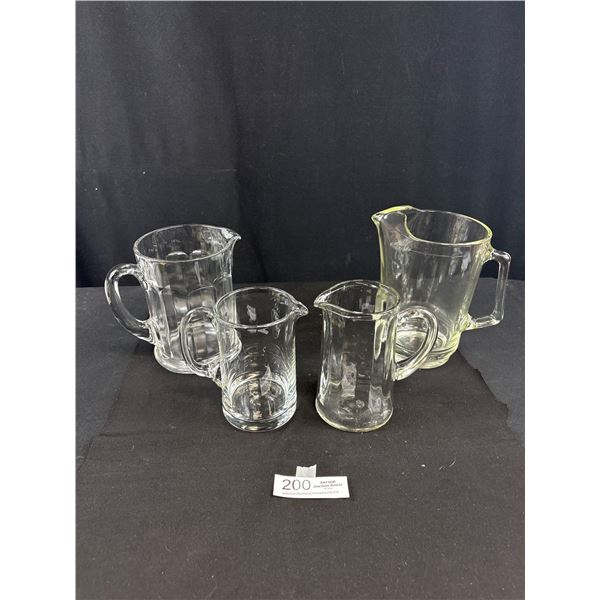 A Nice Lot of Old Glass Pitchers Barware Varies sizes