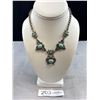 Image 1 : A Hard To Find Indian Tribal Arts Necklace Features Blue-Green Cabochon Stones