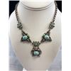Image 2 : A Hard To Find Indian Tribal Arts Necklace Features Blue-Green Cabochon Stones