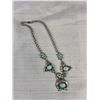 Image 3 : A Hard To Find Indian Tribal Arts Necklace Features Blue-Green Cabochon Stones