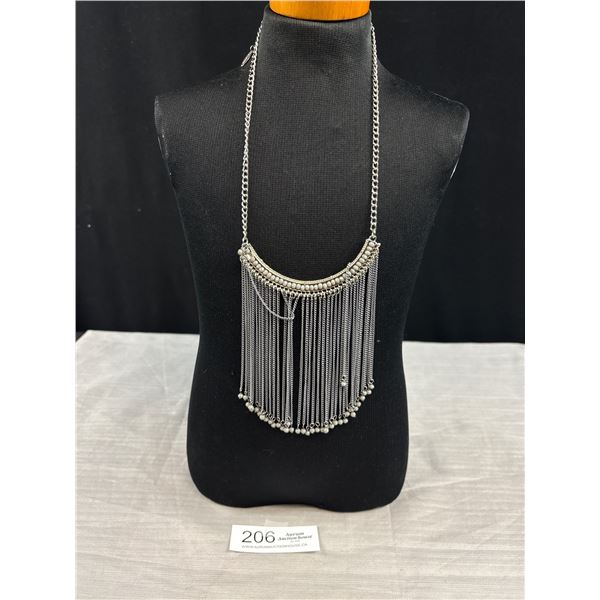 A Nygard Silver Tone Fringe Necklace