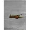 Image 4 : An Antique Gold Tone Fishing Rod with Fish Brooch