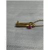 Image 5 : An Antique Gold Tone Fishing Rod with Fish Brooch