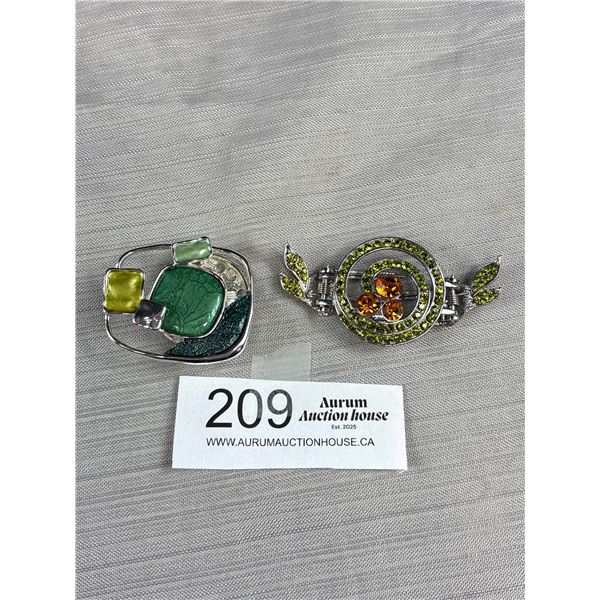 Two Very Nice Broches / Scarf Clips