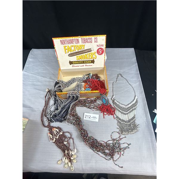 A Old Cigar Box full of Vintage Jewelry