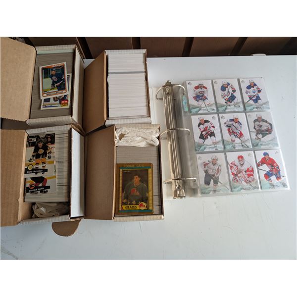 One Binder and 4 Small Boxes of NHL Trading Cards