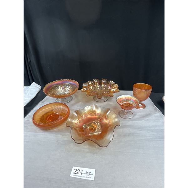 A Nice Lot of Vintage Carnival Glass Marigold