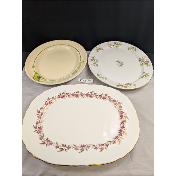 Lot of 3 Vintage Porcelain Platers