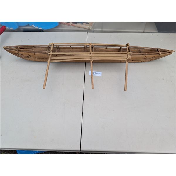 Large Model of a Native Outrigger Canoe No Shipping