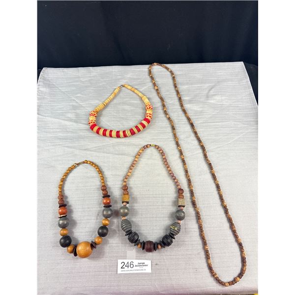 Lot of 5 Vintage Wooden Beaded Jewelry