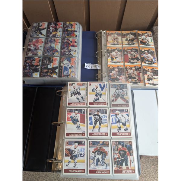 3 Binders of Misc Hockey Cards; Exhibit, Pinacle, Pro Set