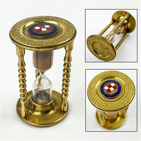 VINTAGE SS EMPRESS OF CANADA BRASS HOURGLASS