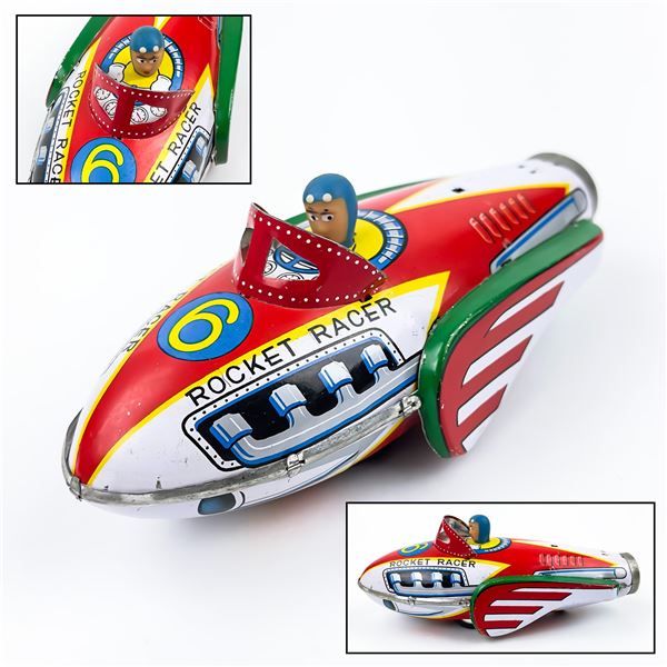 VINTAGE 1960’S TIN TOY FRICTION ROCKET RACER CAR