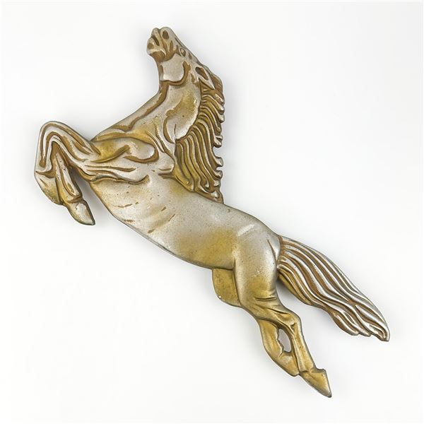VTG CAST ALUMINUM REARING HORSE WALL PLAQUE