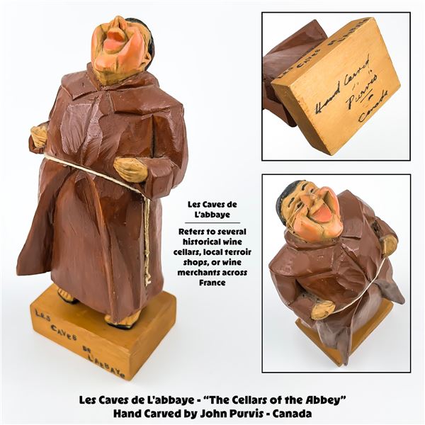 HAND CARVED MONK STATUE BY JOHN PURVIS