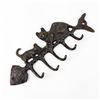 Image 1 : CAST IRON CATS ON FISHBONE WALL HOOK KEY RACK