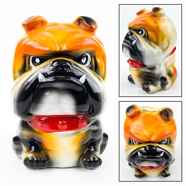 BULLDOG STATUE COIN BANK FIGURINE DOG SCULPTURE