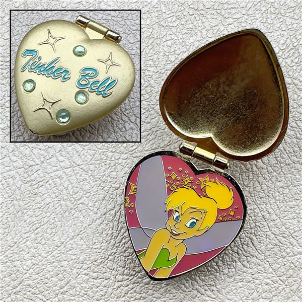 VINTAGE DISNEY TINKER BELL HEART HINGED LOCKET PIN