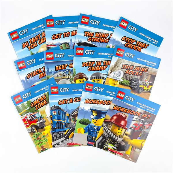 VTG LEGO CITY PHONICS READING PROGRAM BOOK LOT
