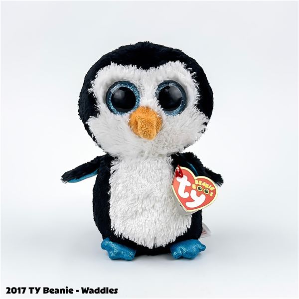 TY BEANIE BOOS WADDLES THE PENGUIN PLUSH TOY