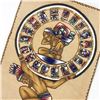 Image 1 : MAYAN CALENDAR HAND PAINTED MEXICAN FOLK ART