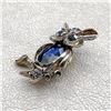 Image 2 : VINTAGE SAPPHIRE BLUE CRYSTAL-LIKE OWL BROOCH PIN