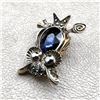 Image 3 : VINTAGE SAPPHIRE BLUE CRYSTAL-LIKE OWL BROOCH PIN