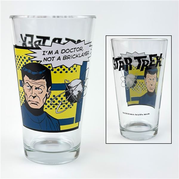 COLLECTIBLE STAR TREK DR MCCOY PINT GLASS - COMIC
