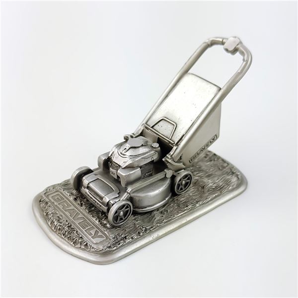 VINTAGE GRAVELY PEWTER LAWN MOWER FIGURINE