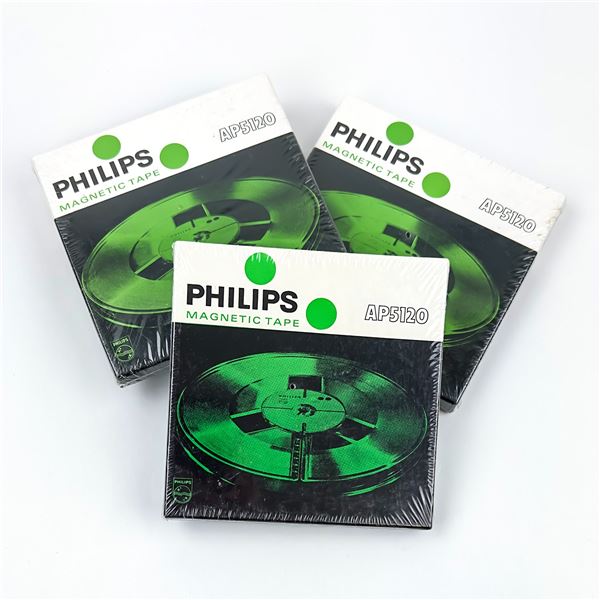 3 NEW PHILIPS AP5120 MAGNETIC REEL-TO-REEL TAPES