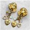 Image 2 : VINTAGE KIRKS FOLLY CHERUB HEART DANGLE EARRINGS