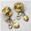 Image 3 : VINTAGE KIRKS FOLLY CHERUB HEART DANGLE EARRINGS