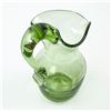 Image 11 : GREEN HAND BLOWN ART GLASS PITCHER WITH HANDLE